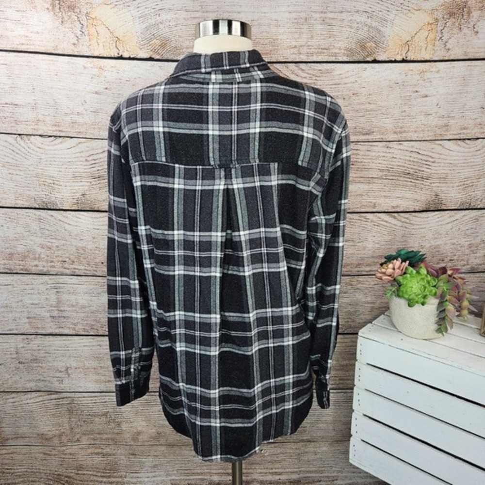 American Eagle Boyfriend‎ Fit Plaid Flannel Long Sleeve Shirt L - Picture 3 of 7